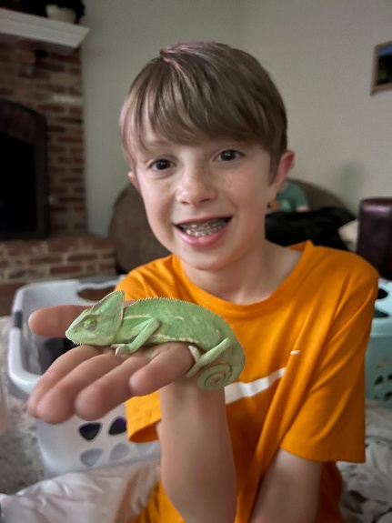 Bradley with animals