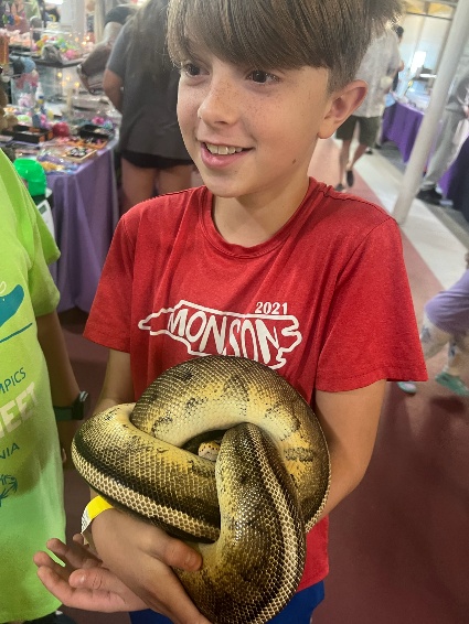 Bradley with creatures